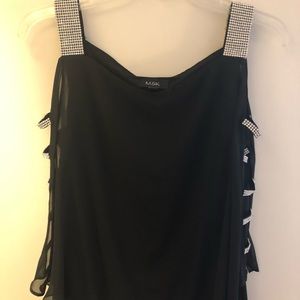 Party!! Lovely black top, silver embellishments